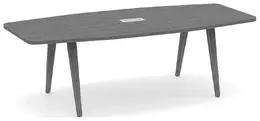 Wooden Leg Boat Shaped Conference Table - PL Laminate