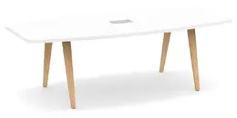 Wooden Leg Boat Shaped Conference Table - PL Laminate