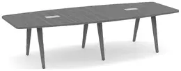 Wooden Leg Boat Shaped Conference Table - PL Laminate