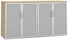Office Storage Credenza with Glass Doors - PL Laminate