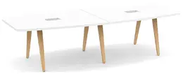 Wooden Leg Boat Shaped Conference Table - PL Laminate