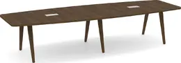 Wooden Leg Boat Shaped Conference Table - PL Laminate