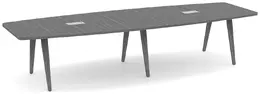 Wooden Leg Boat Shaped Conference Table - PL Laminate