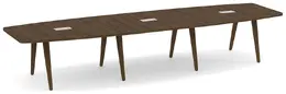 Wooden Leg Boat Shaped Conference Table - PL Laminate
