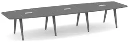 Wooden Leg Boat Shaped Conference Table - PL Laminate