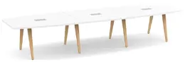 Wooden Leg Boat Shaped Conference Table - PL Laminate