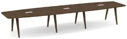 Wooden Leg Boat Shaped Conference Table - PL Laminate