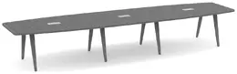 Wooden Leg Boat Shaped Conference Table - PL Laminate