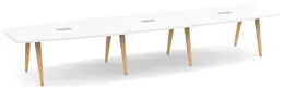 Wooden Leg Boat Shaped Conference Table - PL Laminate