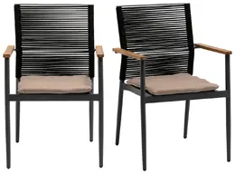 Contemporary Teak Chairs - Set of 2 - Skog