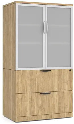 Lateral File with Storage Cabinet Top - PL Laminate