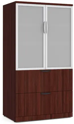 Lateral File with Storage Cabinet Top - PL Laminate