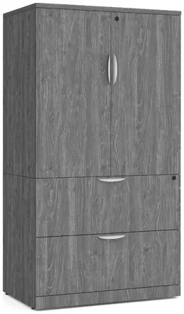 Lateral File with Storage Cabinet Top - PL Laminate