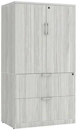 Lateral File with Storage Cabinet Top - PL Laminate