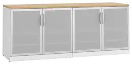 Office Storage Credenza with Glass Doors - PL Laminate