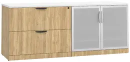 Office Storage Credenza with Glass Doors - PL Laminate