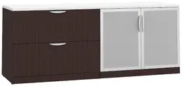 Office Storage Credenza with Glass Doors - PL Laminate