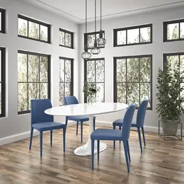 Mid-Century Pedestal Oval Table  - Astrid