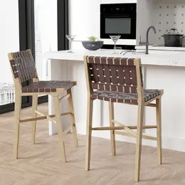 Modern Crosshatched Counter Stool - Evangeline