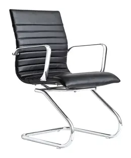 Leather Guest Chair with Arms - Zetti