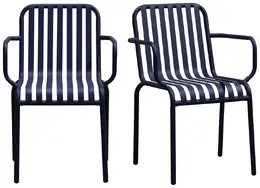 Modern Metal Armchair - Set of 2 - Enid
