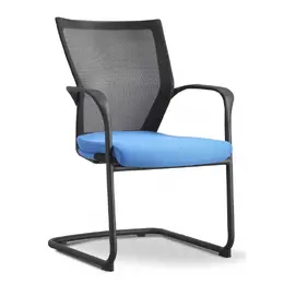 Stacking Guest Chair with Blue Seat Cover - Concepto