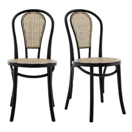 Mid-Century Rattan Side Chair - Set of 2 - Livia