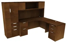 L Shaped Desk with Hutch - HL