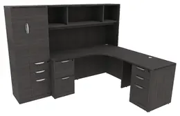 L Shaped Desk with Hutch - HL