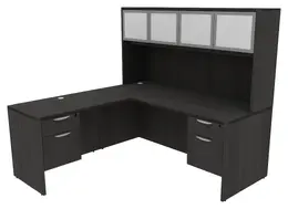 Executive L Shaped Desk with Hutch - HL
