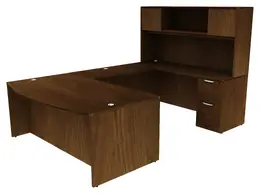 Bow Front Desk with Hutch - HL