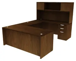 Bow Front Desk with Hutch - HL