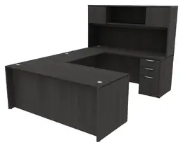Bow Front Desk with Hutch - HL