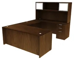 Bow Front Desk with Hutch - HL