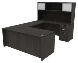 Bow Front Desk with Hutch - HL