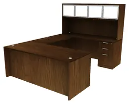 U-Shaped Desk with Hutch - HL
