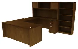 Bow Front Desk with Hutch - HL