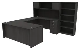 Bow Front Desk with Hutch - HL