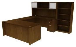 Bow Front Desk with Hutch - HL