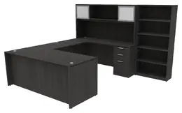 Bow Front Desk with Hutch - HL