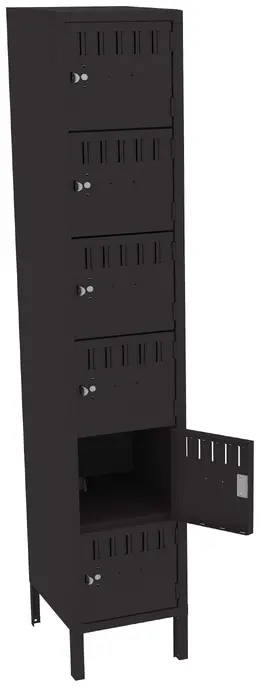 Six Large Box Lockers with Legs - Standard