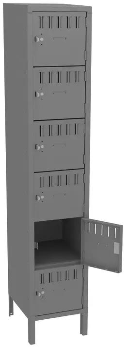 Six Large Box Lockers with Legs - Standard
