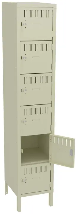 Six Large Box Lockers with Legs - Standard