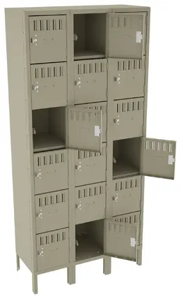 Eighteen Box Lockers with Legs - Standard