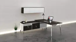 Modern L Shaped Desk with Storage - OneSuite