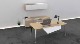 Modern Rectangular Desk with Storage - OneSuite