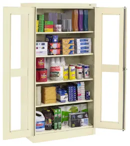 Storage Cabinet with See Through Doors - Standard