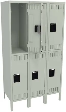 Three Double-Tier Lockers with Legs - Standard
