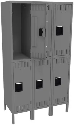 Three Double-Tier Lockers with Legs - Standard