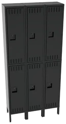 Three Double-Tier Lockers with Legs - Standard